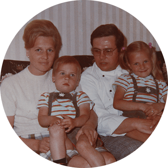 Familie Schulz auf einem historischen Bild von 1969