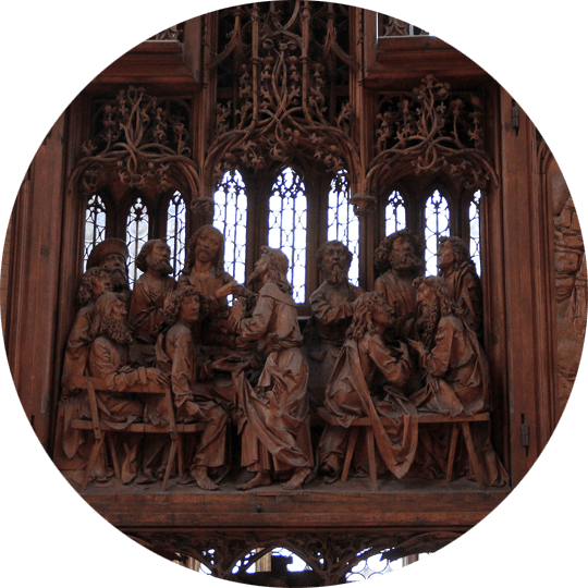 Mitteltafel des Heiligen Blutes Altar von Tilman Riemenschneider in der St. Jakobskirche in Rothenburg ob der Tauber